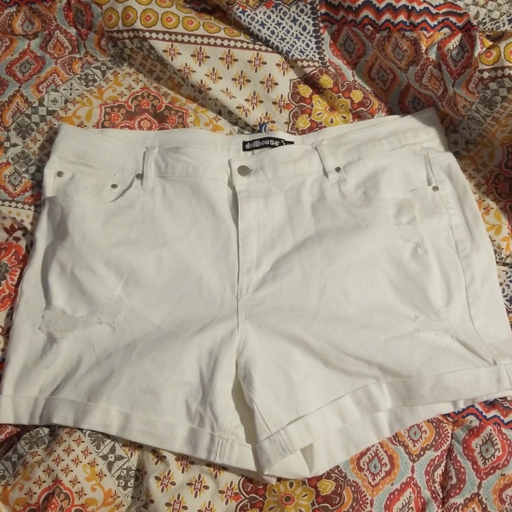 White Denim Shorts